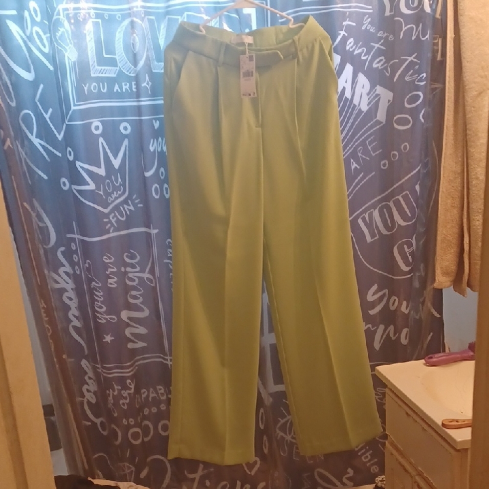 Mango Lime Green Trousers